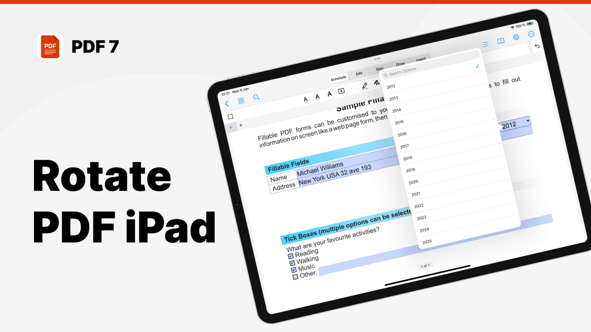 rotate pdf ipad